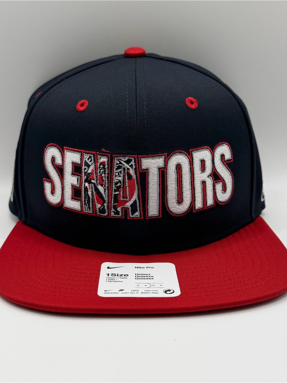 Washington Senators Hat Nike Cooperstown Collection Pro Snapback Navy Reto Patch